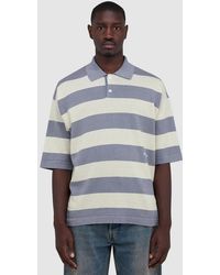 Stone Island - Marina Striped Raw Hand Organic Cotton And Linen Polo T-Shirt (Ivory Melange - Lyst