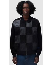 AWAKE NY - Checkerboard Suede Zip Front Jacket - Lyst