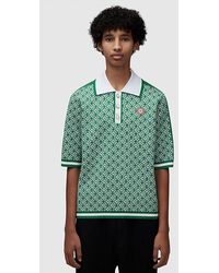 Casablancabrand - Jacquard Wool Blend Knitted Polo Shirt - Lyst