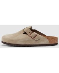 Birkenstock - Suede Buckle Boston Clog Sandals - Lyst