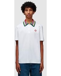 Casablancabrand - Stripe Knit Collar Polo Shirt - Lyst
