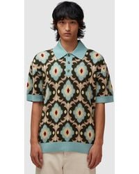 Drole de Monsieur - Tapestry-Knit Polo Shirt (Kaki - Lyst