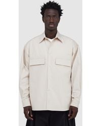 SAGE NATION - Vincent Cotton Poplin Shirt (Stone - Lyst