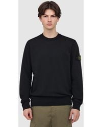 Stone Island - Organic Cotton Fleece Garment Dyed Sweatshirt - Lyst