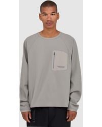Purple Mountain Observatory - Waffle Long Sleeve T-Shirt (Concrete - Lyst