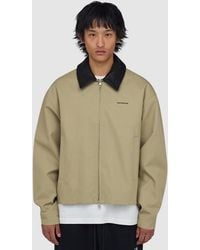 Cole Buxton - Leather Collar Overshirt (Sand - Lyst