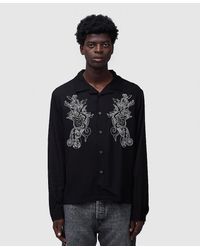 Stussy Embroidered Dragon Shirt - Black