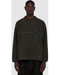 and wander - Pe Warm Pile Crewneck Sweater (Charcoal - Lyst