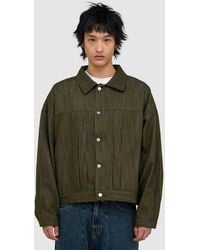 Estudio Niksen - Back Strap Pleated Trucker Jacket (Khaki - Lyst