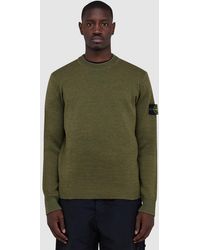 Stone Island - Rubberised Wool And Cotton Double Sweater (Military - Lyst