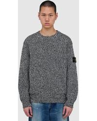 Stone Island - Speckled Cotton Crewneck Jumper Melange - Lyst