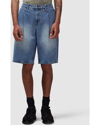 Dime - Pleated Denim Short Washed - Lyst