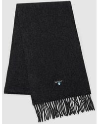 Barbour - Plain Lambswool Scarf (Charcoal - Lyst