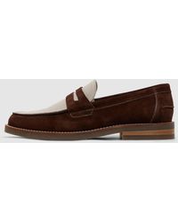 Duke & Dexter - Wilde Suede Penny Loafer (Chocolate - Lyst