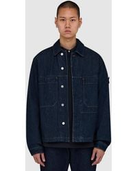 Stone Island - Denim Research Denim Rinsed Coach Jacket - Lyst