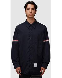 Thom Browne - Shirt Jacket With Grosgrain Armbands - Lyst