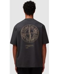 Stone Island - Bleeding Numbers Compass T-Shirt (Lead - Lyst