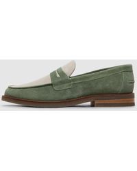 Duke & Dexter - Wilde Suede Penny Loafer (Sage - Lyst
