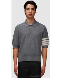 Thom Browne - Waffle Stitch 4 Stripe Polo Shirt - Lyst