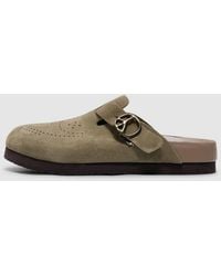 Needles - Suede Clog Sandal (Taupe - Lyst