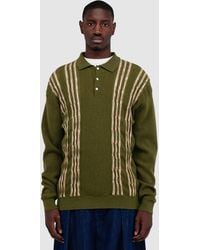 Beams Plus - Knit Polo Born Stripe 14G Shirt - Lyst