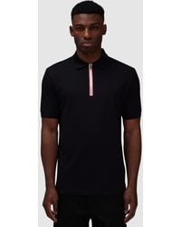 Moncler - Zip Placket Trim Polo T-Shirt - Lyst