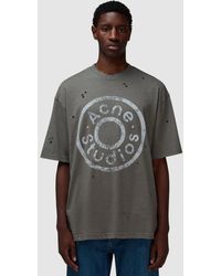 Acne Studios - Exford Button Logo T-Shirt (Moss - Lyst