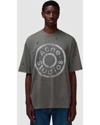 Acne Studios - Exford Button Logo T-Shirt (Moss - Lyst