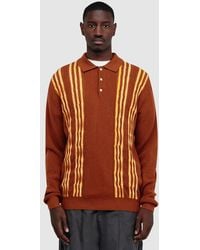 Beams Plus - Knit Polo Born Stripe 14G Shirt - Lyst