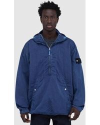 Stone Island - Denim Research Hollow Fibre Nylon-Tc + Marmo Corrosion Jacket - Lyst