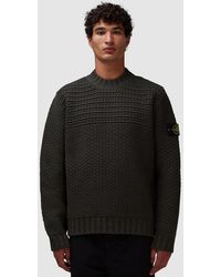 Stone Island - Pure Wool Stitch Knit Sweater (Military - Lyst