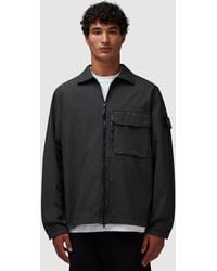 Stone Island - Garment Dyed Cotton Zipped Overshirt (Lead - Lyst