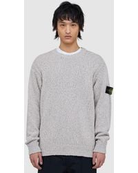 Stone Island - Speckled Cotton Crewneck Sweater (Melange Pearl - Lyst