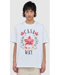 CASABLANCA - Casa Way Orchid Logo T-Shirt - Lyst