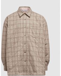 Acne Studios Otit Co Check Flannel Padded Overshirt - Natural
