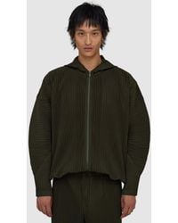 Homme Plissé Issey Miyake - July Pleats Full Zip Hoodie (47-Shade Grayish - Lyst