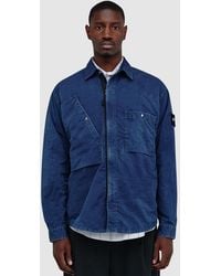 Stone Island - Denim Research Nylon-Tc Overshirt (Hollow Fiber Nylon-Tc, Garment Dyed - Lyst