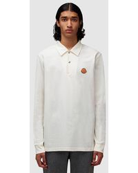 Moncler - Logo Long Sleeve Polo Shirt - Lyst