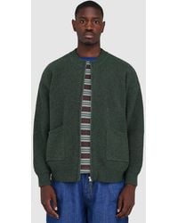 FRIZMWORKS - Wool Deck Zip Up Cardigan (Forest - Lyst
