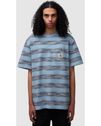 Carhartt - Dodson Pocket T-Shirt (Dodson Stripe Horizontal, Misty Sky - Lyst