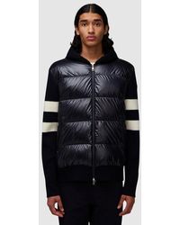 Moncler - Padded Striped Sleeve Cardigan - Lyst