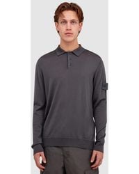Stone Island - Ghost Wool Polo Knit Sweater (Dark - Lyst