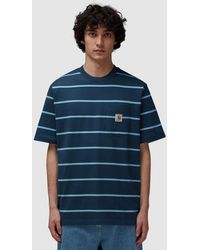 Carhartt - Aiken Pocket T-Shirt (Aiken Stripe, Dusky - Lyst