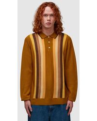 Beams Plus - Stripe Long Sleeve Polo Shirt - Lyst