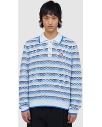 CASABLANCA - Tuck Stitch Long Sleeve Polo Shirt - Lyst