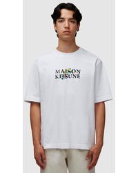 Maison Kitsuné - Oversized Flowers T-shirt - Lyst