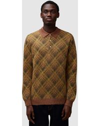 Beams Plus - Long Sleeve Knitted Polo Shirt - Lyst