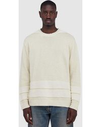 Stone Island - Marina Raw Hand Organic Cotton And Linen Sweater (Ivory Melange - Lyst