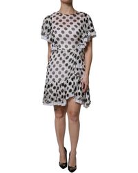 Dolce & Gabbana - White Polka Dotted Silk Blend A - Lyst