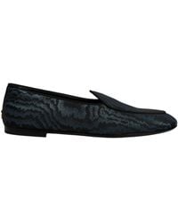 Dolce & Gabbana - Blue Black Flats Men Loafers Dress Shoes - Lyst